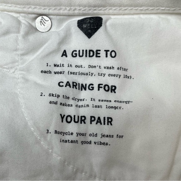 Madewell 10” High Rise Skinny Jeans 26 White Crop Raw Hem Button Front - Picture 16 of 16